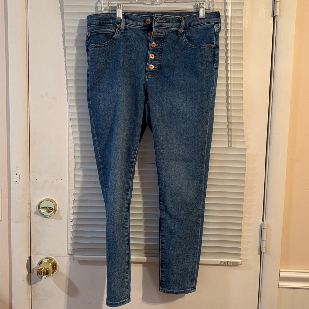 Express Jeans Womens Size 14R Skinny Mid Rise Dark Wash Denim